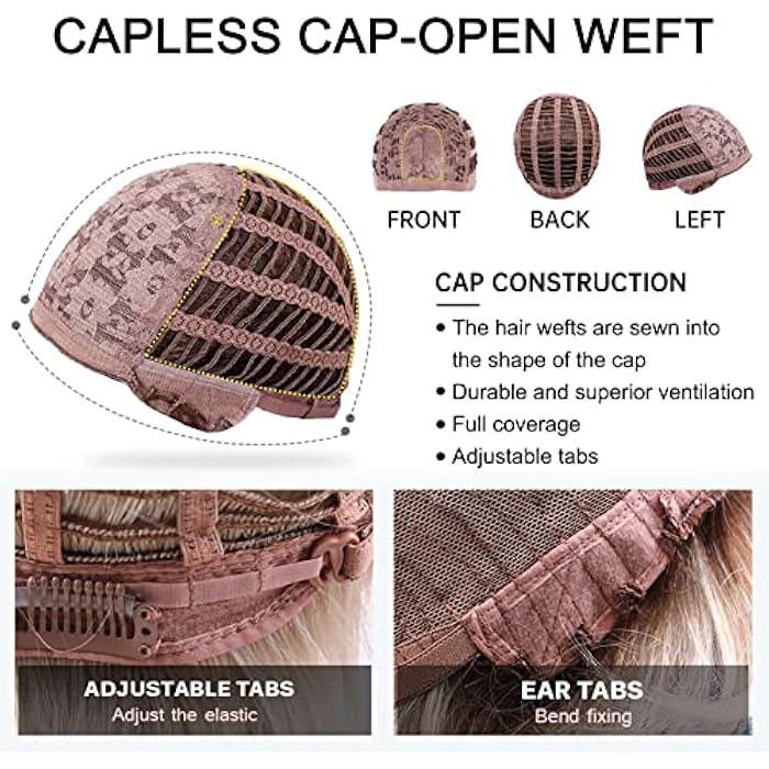 DILLARDS Maeau - Wigs For Women Long Brown Wig Straight Ombre Wigs Natural Looking Synthetic Wig Fancy Dress Wig Short Bob Wigs For Daily Party Cosplay, Brown 2 - Image 4